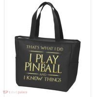 I Play Pinball And I Know Things Pinball Tote Bag thumb 3