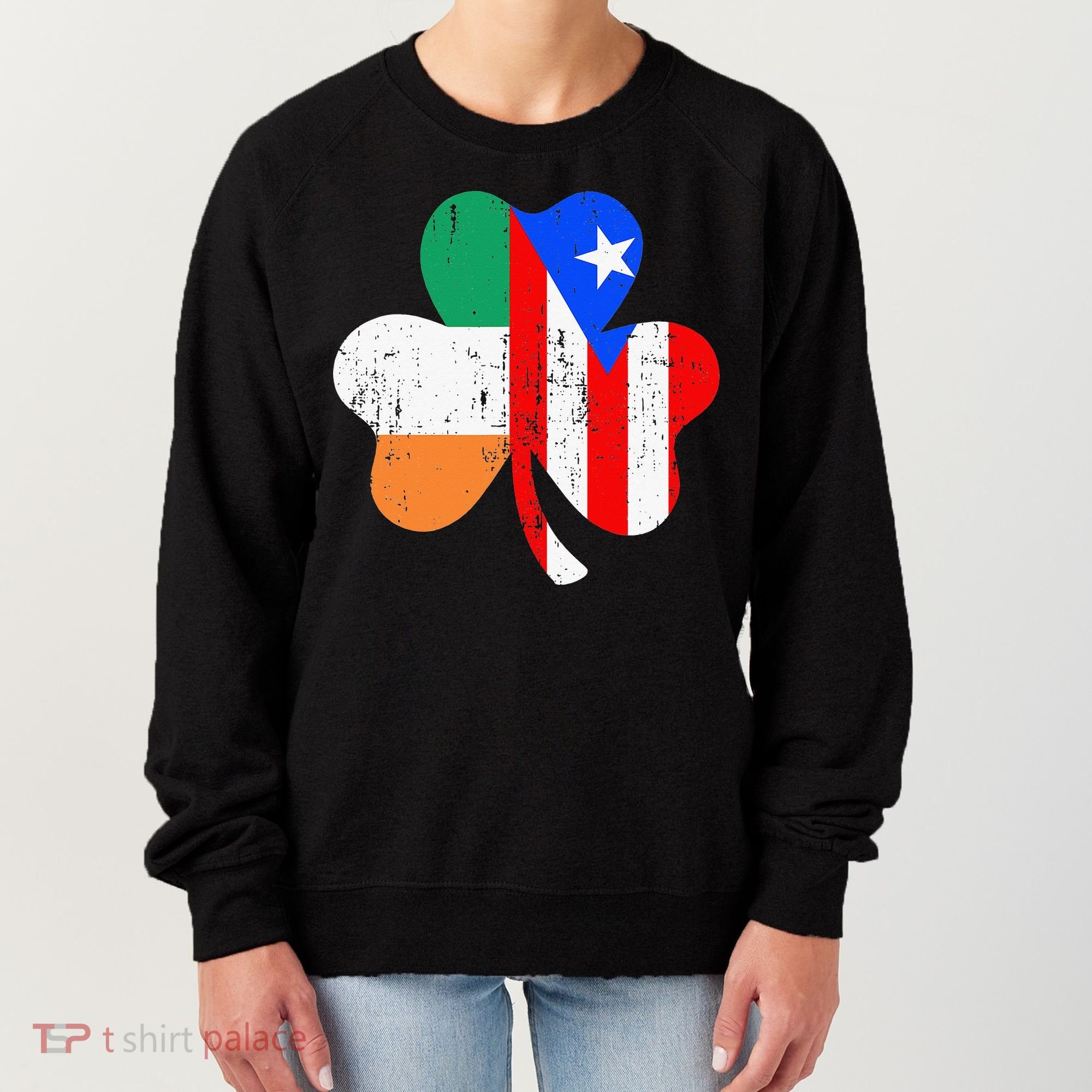 ireland puerto rico flag for rican Shamrock Women's Sweatshirt