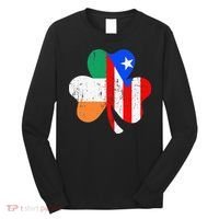 ireland puerto rico flag for rican Shamrock Long Sleeve Shirt thumb 0