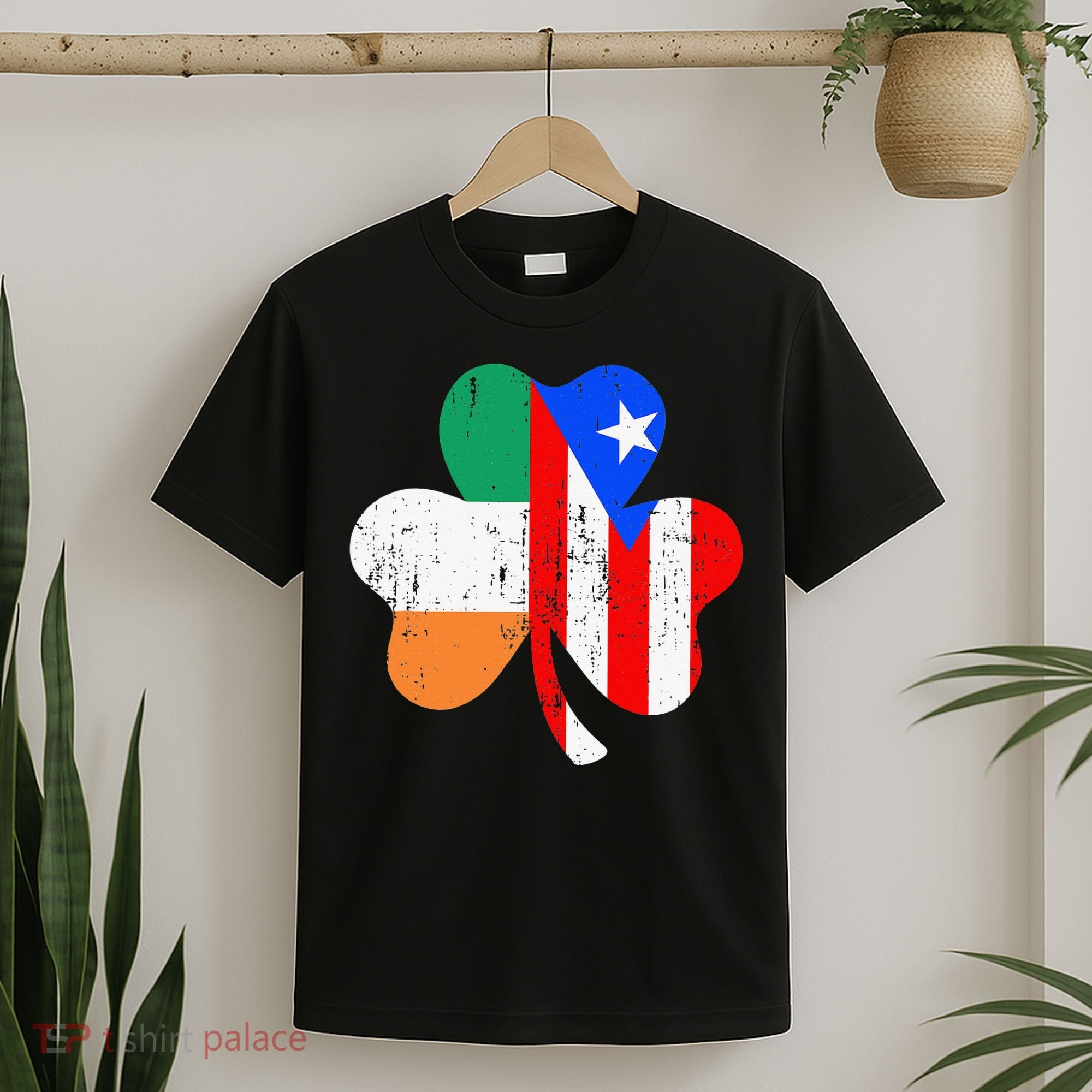 ireland puerto rico flag for rican Shamrock T-Shirt