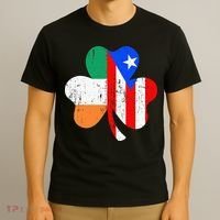ireland puerto rico flag for rican Shamrock T-Shirt thumb 3