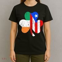 ireland puerto rico flag for rican Shamrock T-Shirt thumb 4