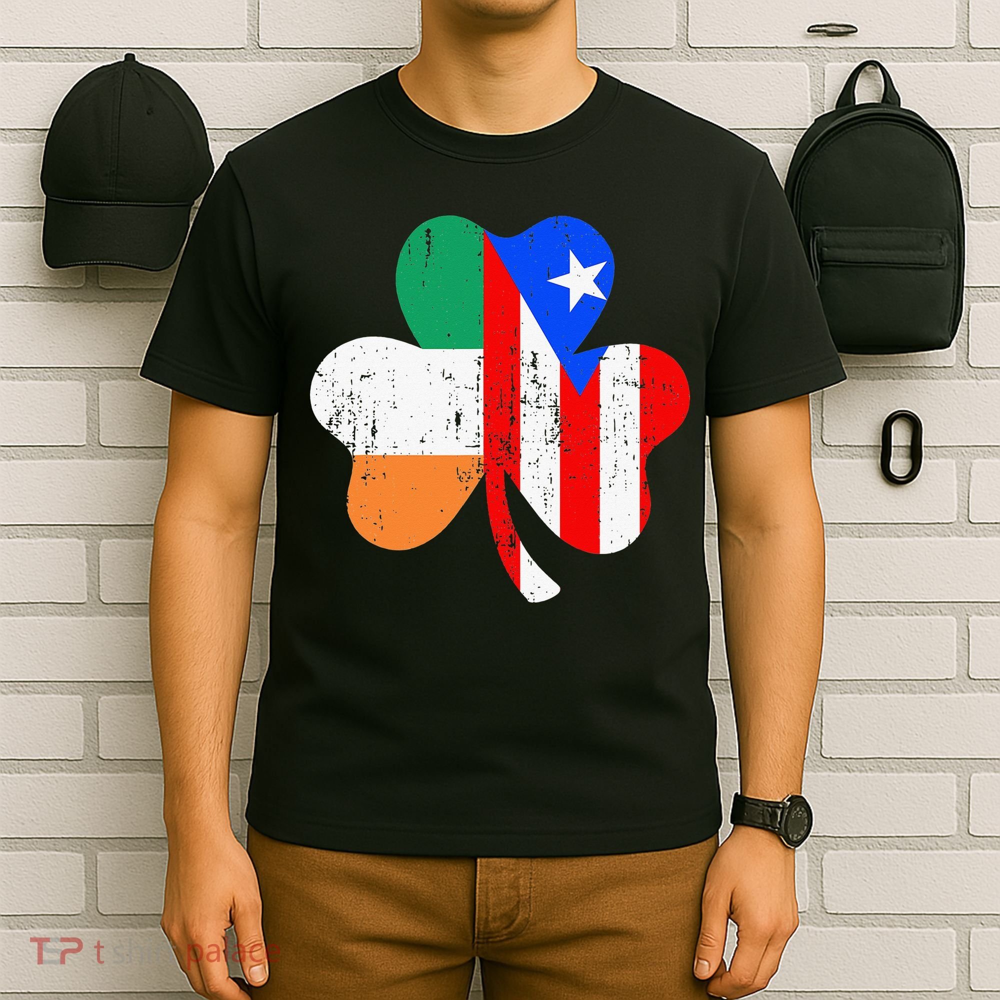 ireland puerto rico flag for rican Shamrock T-Shirt