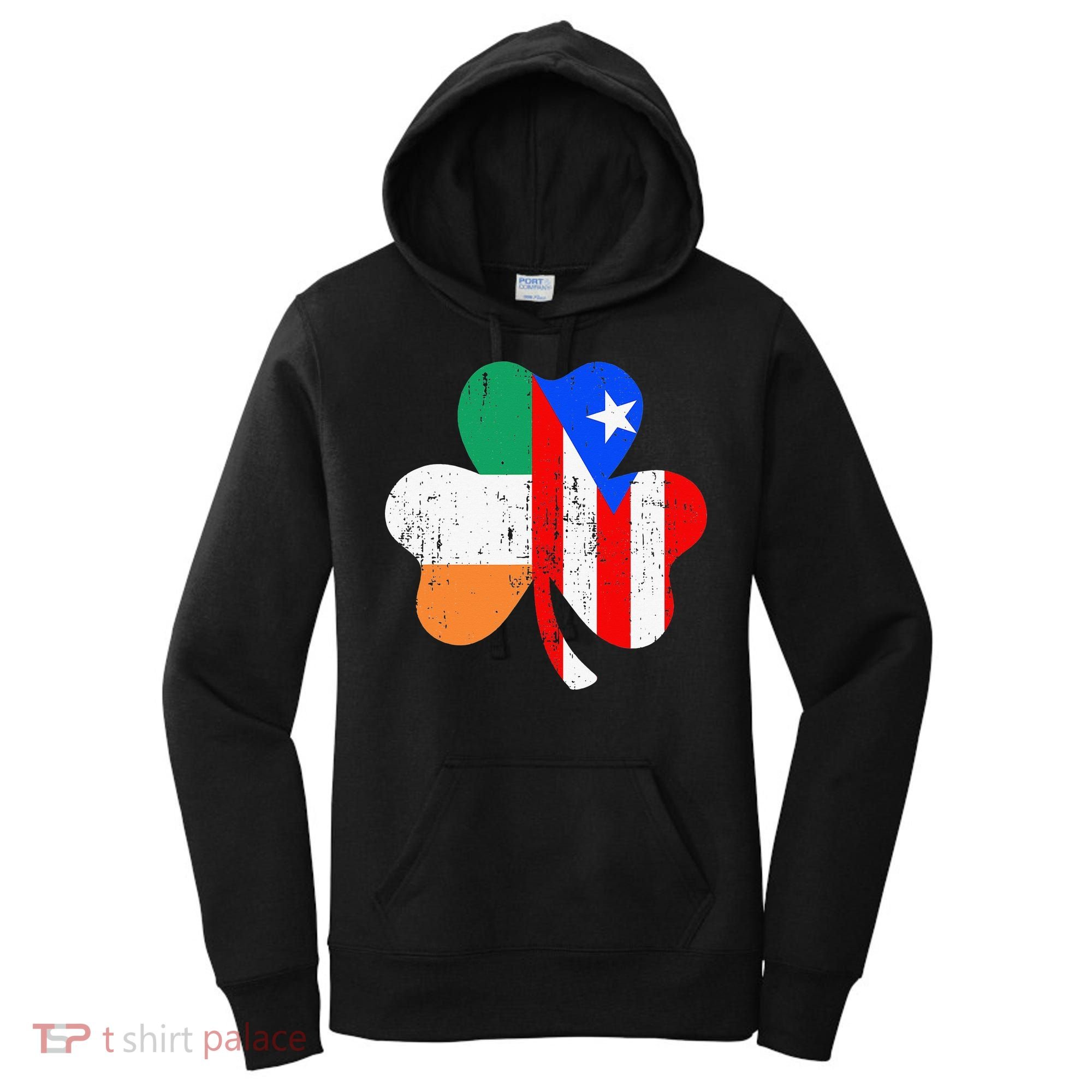 ireland puerto rico flag for rican Shamrock Women's Hoodie