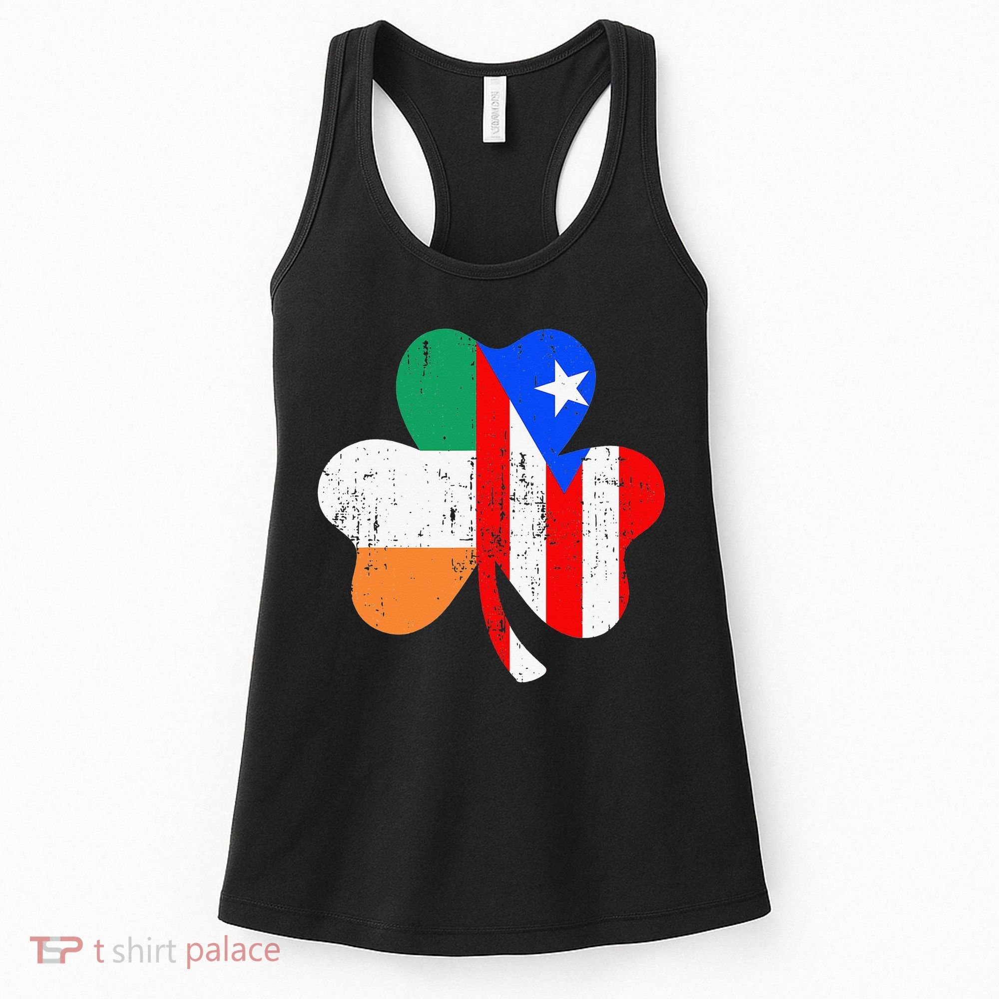 ireland puerto rico flag for rican Shamrock Women's Tank Top