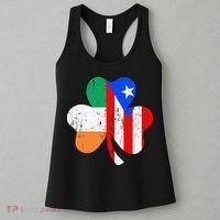 ireland puerto rico flag for rican Shamrock Women's Tank Top thumb 3