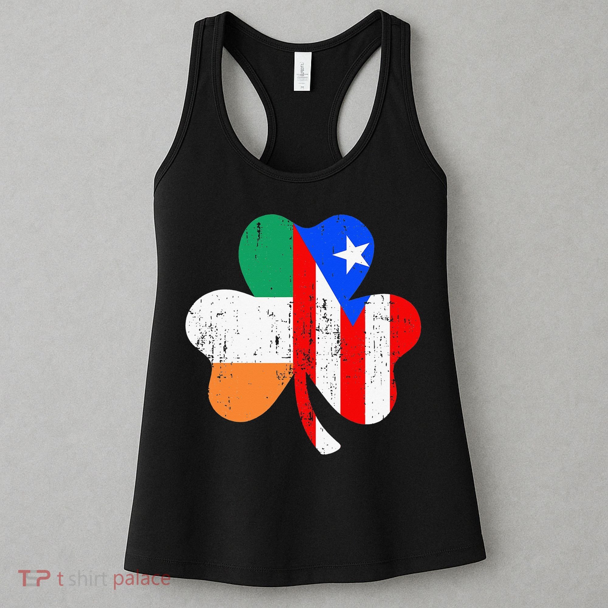 ireland puerto rico flag for rican Shamrock Women's Tank Top