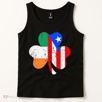ireland puerto rico flag for rican Shamrock Tank Top thumb 2