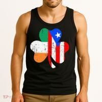 ireland puerto rico flag for rican Shamrock Tank Top thumb 3