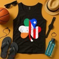 ireland puerto rico flag for rican Shamrock Tank Top thumb 4