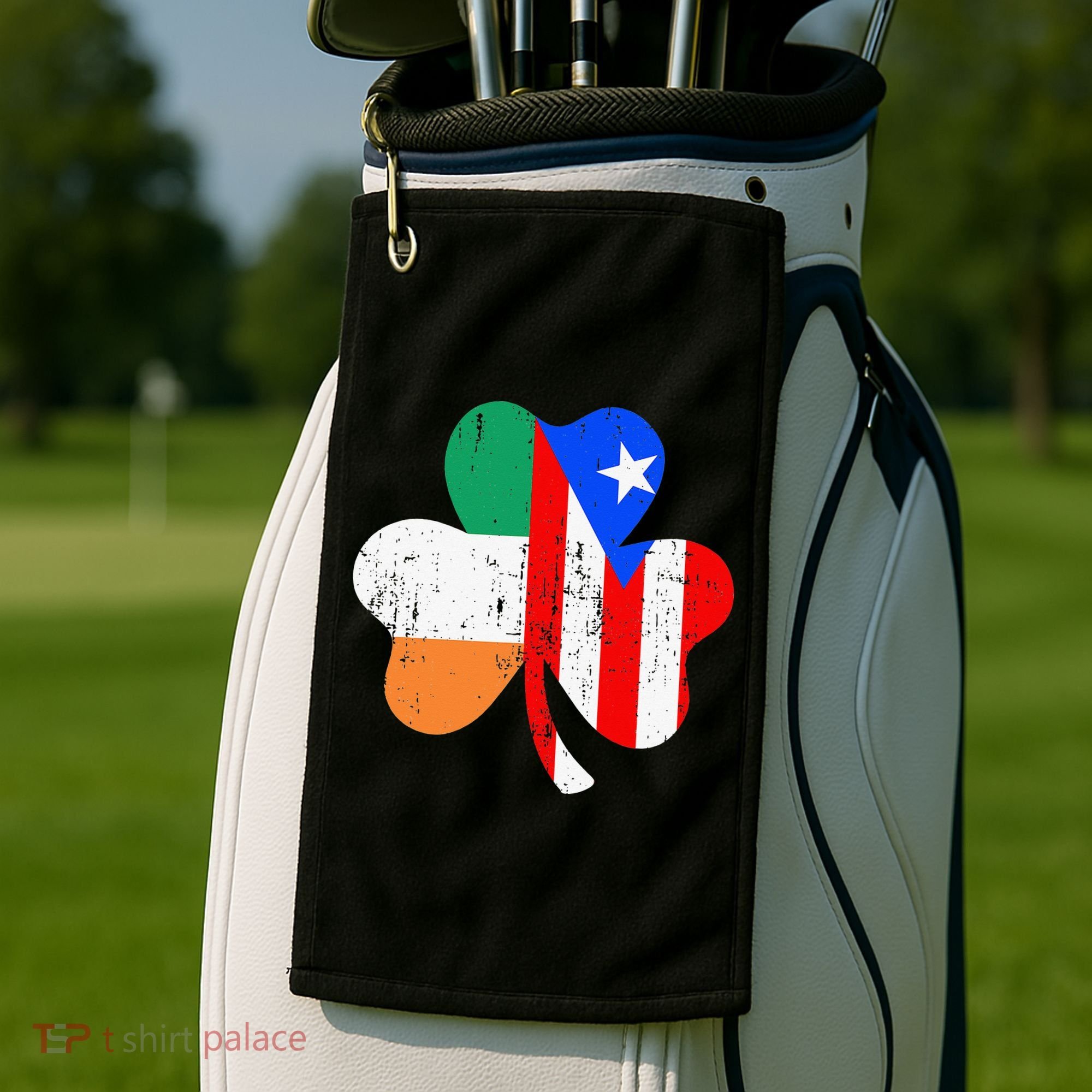 ireland puerto rico flag for rican Shamrock Golf Towel