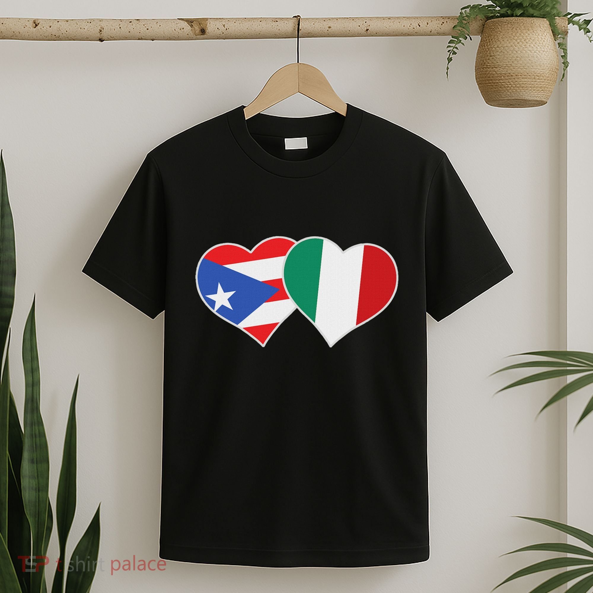 Italian Puerto Rican Flag Love Italy Puerto Rico Heart T-Shirt