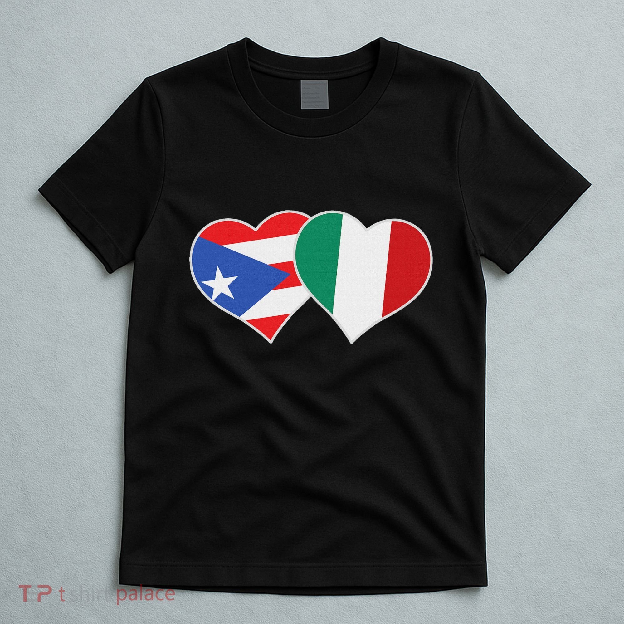 Italian Puerto Rican Flag Love Italy Puerto Rico Heart T-Shirt