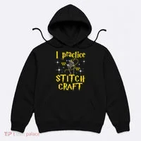 I Practice Stitch Craft Cross Stitching Cross Stitcher Hoodie thumb 0