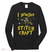 I Practice Stitch Craft Cross Stitching Cross Stitcher Long Sleeve Shirt thumb 0