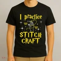 I Practice Stitch Craft Cross Stitching Cross Stitcher T-Shirt thumb 3