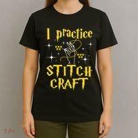 I Practice Stitch Craft Cross Stitching Cross Stitcher T-Shirt thumb 4