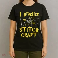 I Practice Stitch Craft Cross Stitching Cross Stitcher T-Shirt thumb 4