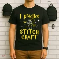 I Practice Stitch Craft Cross Stitching Cross Stitcher T-Shirt thumb 6