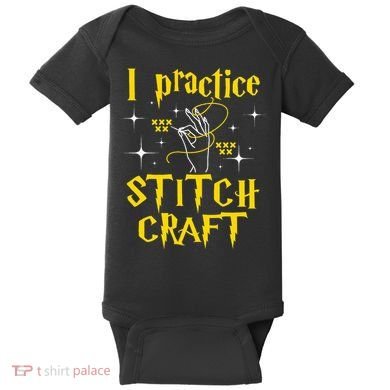 I Practice Stitch Craft Cross Stitching Cross Stitcher Baby Bodysuit
