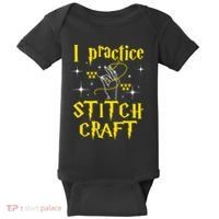 I Practice Stitch Craft Cross Stitching Cross Stitcher Baby Bodysuit thumb 0
