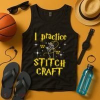I Practice Stitch Craft Cross Stitching Cross Stitcher Tank Top thumb 4