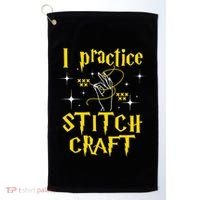 I Practice Stitch Craft Cross Stitching Cross Stitcher Golf Towel thumb 0