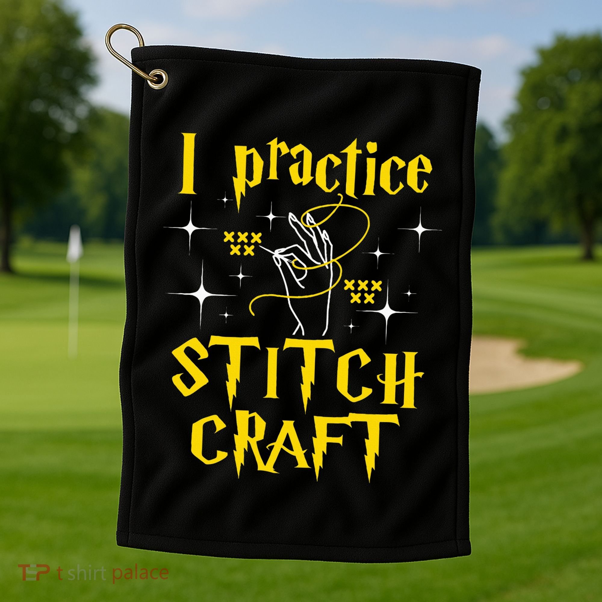 I Practice Stitch Craft Cross Stitching Cross Stitcher Golf Towel