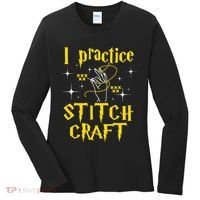 I Practice Stitch Craft Cross Stitching Cross Stitcher Women's Long Sleeve Shirt thumb 0