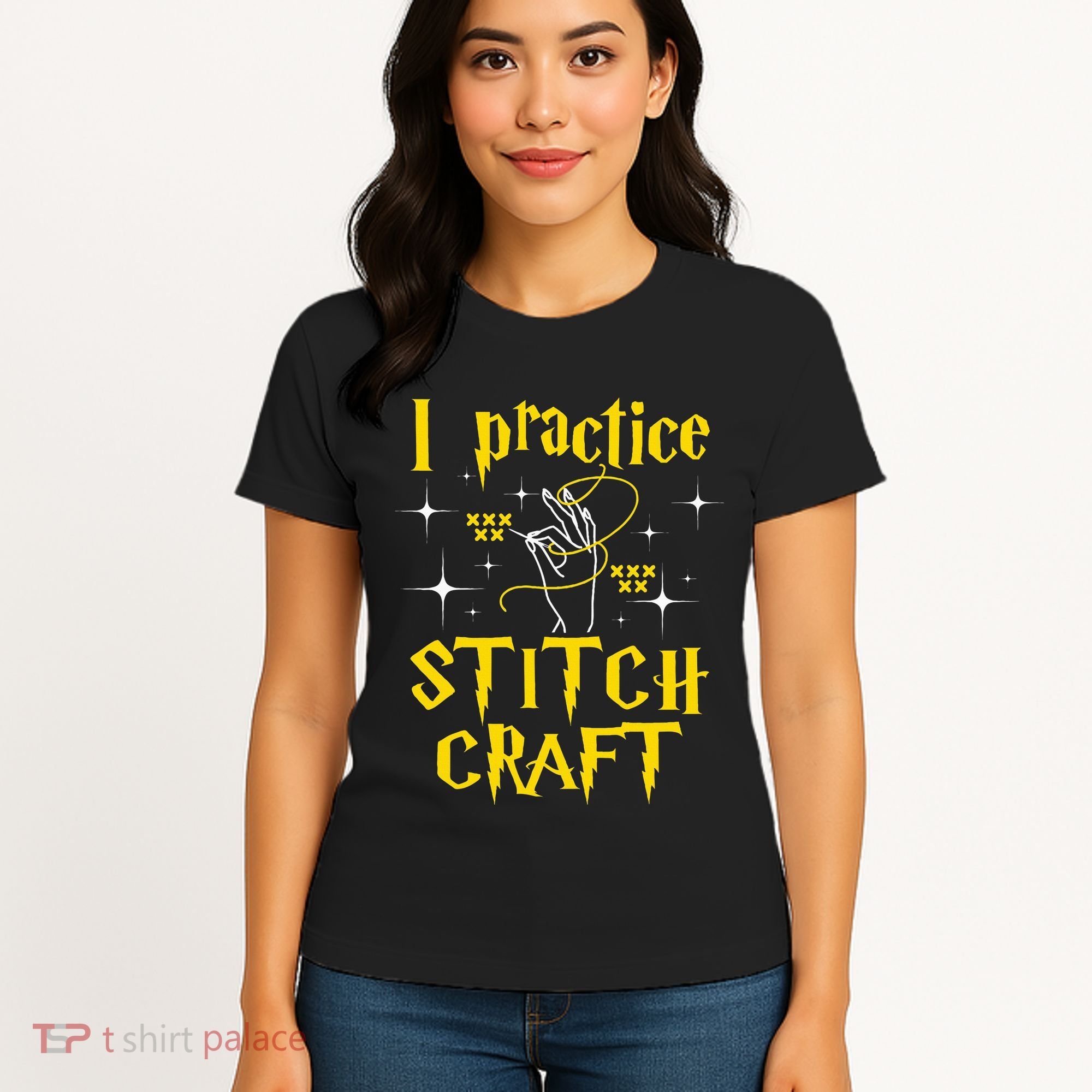 I Practice Stitch Craft Cross Stitching Cross Stitcher Women's T-Shirt