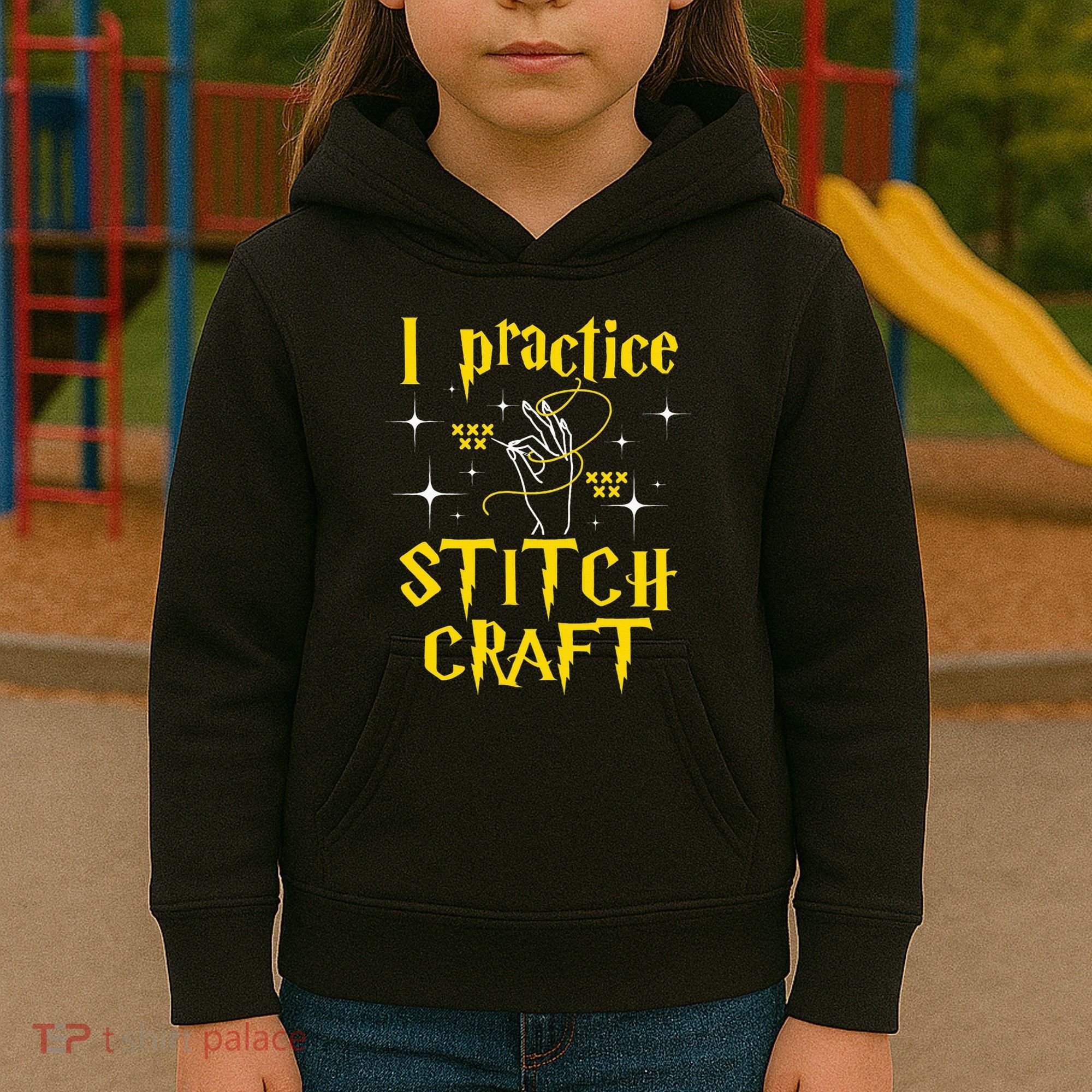 I Practice Stitch Craft Cross Stitching Cross Stitcher Kids Hoodie