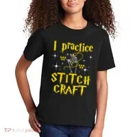 I Practice Stitch Craft Cross Stitching Cross Stitcher Kids T-Shirt thumb 2