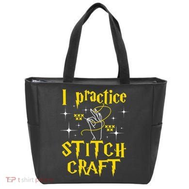 I Practice Stitch Craft Cross Stitching Cross Stitcher Tote Bag