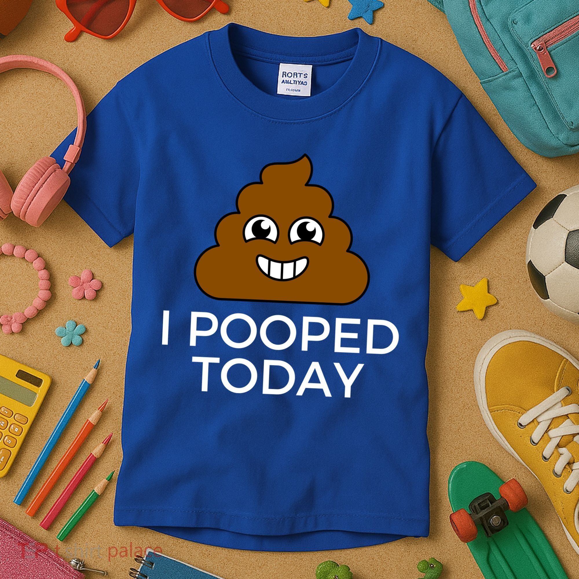 I Pooped Today Funny Joke, B Day Costume Poo Humor Kids T-Shirt