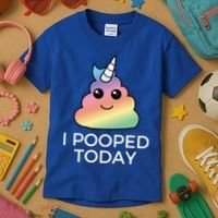 I Pooped Today Sarcastic Adult Humor Party Kids T-Shirt thumb 3