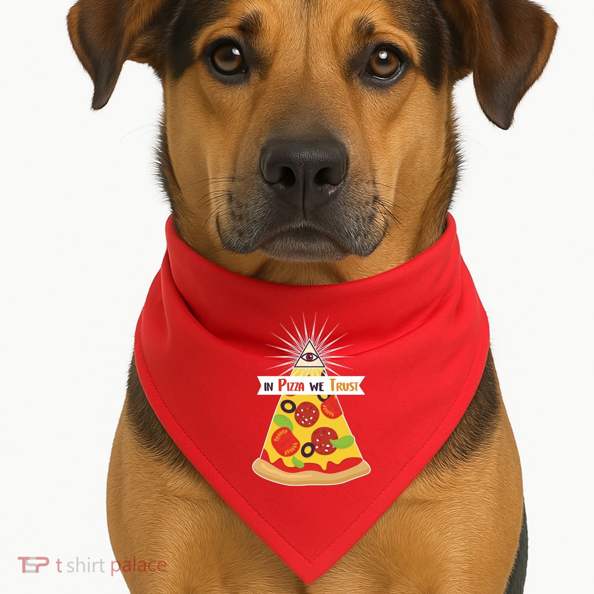 In Pizza We Trust USA-Made Doggie Bandana