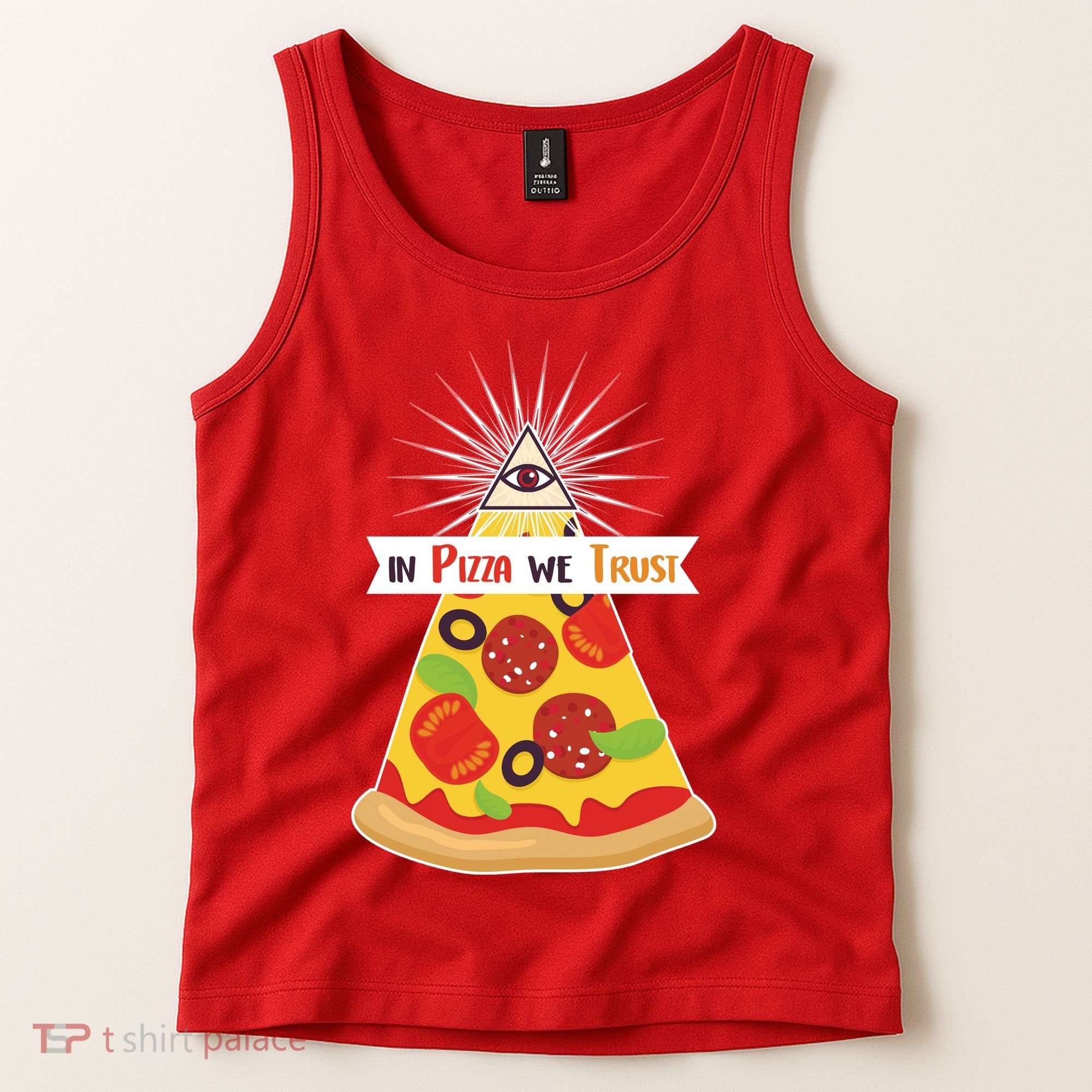 In Pizza We Trust Tank Top