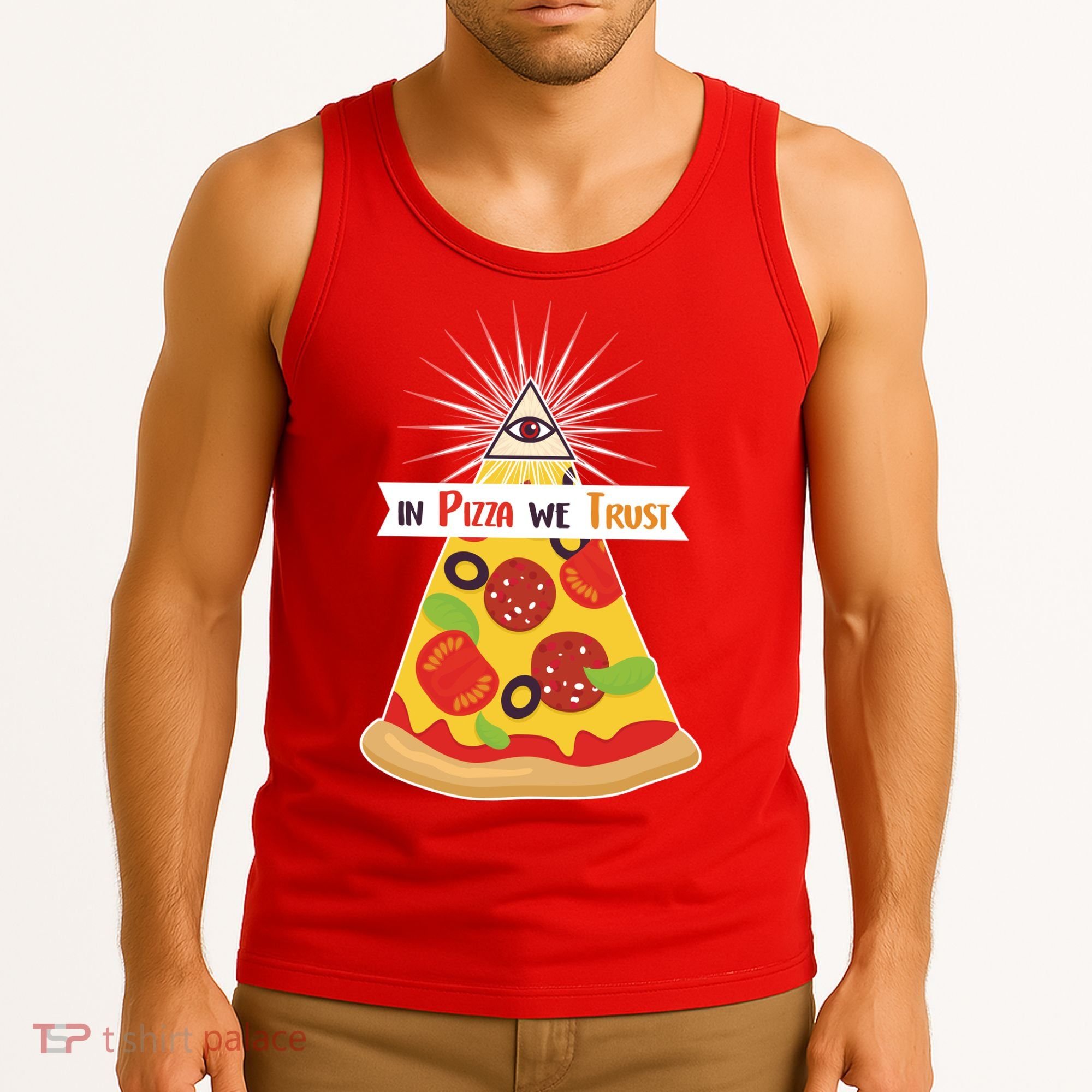 In Pizza We Trust Tank Top