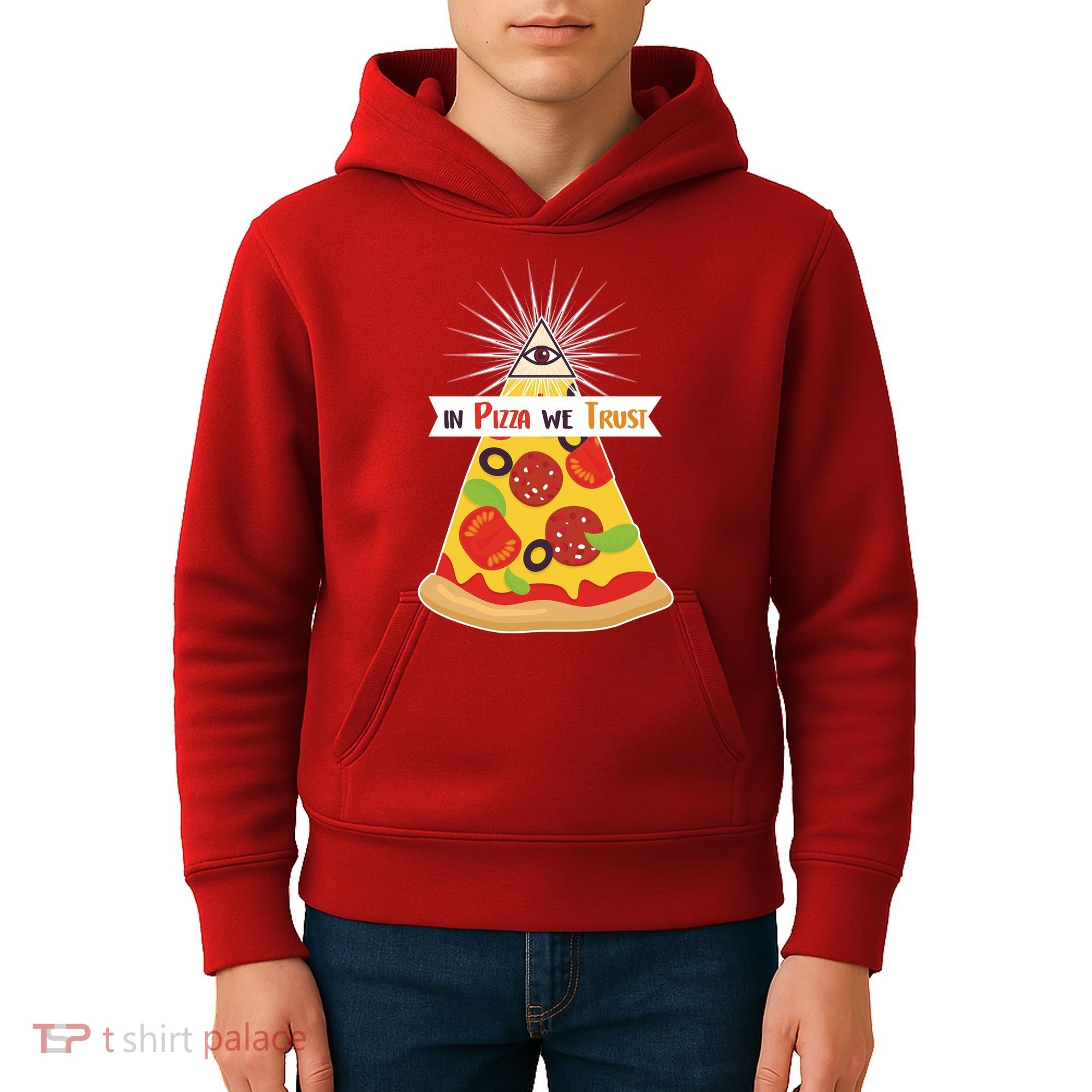 In Pizza We Trust Kids Hoodie