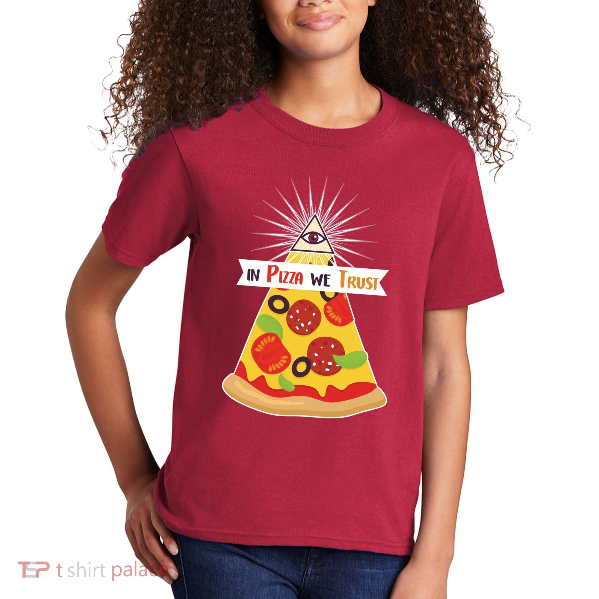 In Pizza We Trust Kids T-Shirt