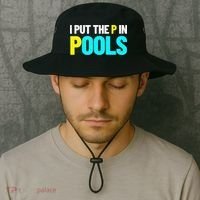 I Put The P In Pools Swimming Humor I Pee In Pools Bucket Hat thumb 2