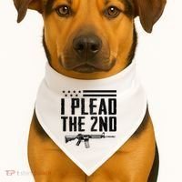 I Plead The 2nd Amendment Pro Gun Ar15 Rifle USA-Made Doggie Bandana thumb 1