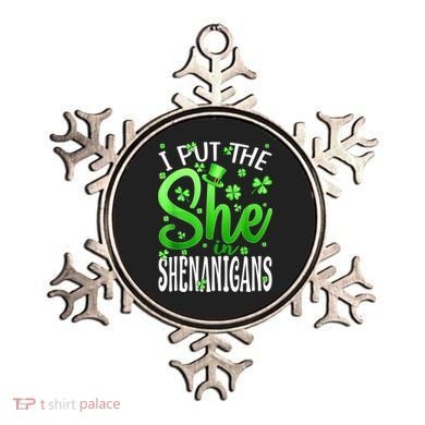 I Put The She In The Shenanigans Shamrock St Patricks Day Ornament