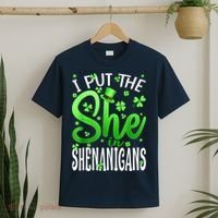 I Put The She In The Shenanigans Shamrock St Patricks Day T-Shirt thumb 2