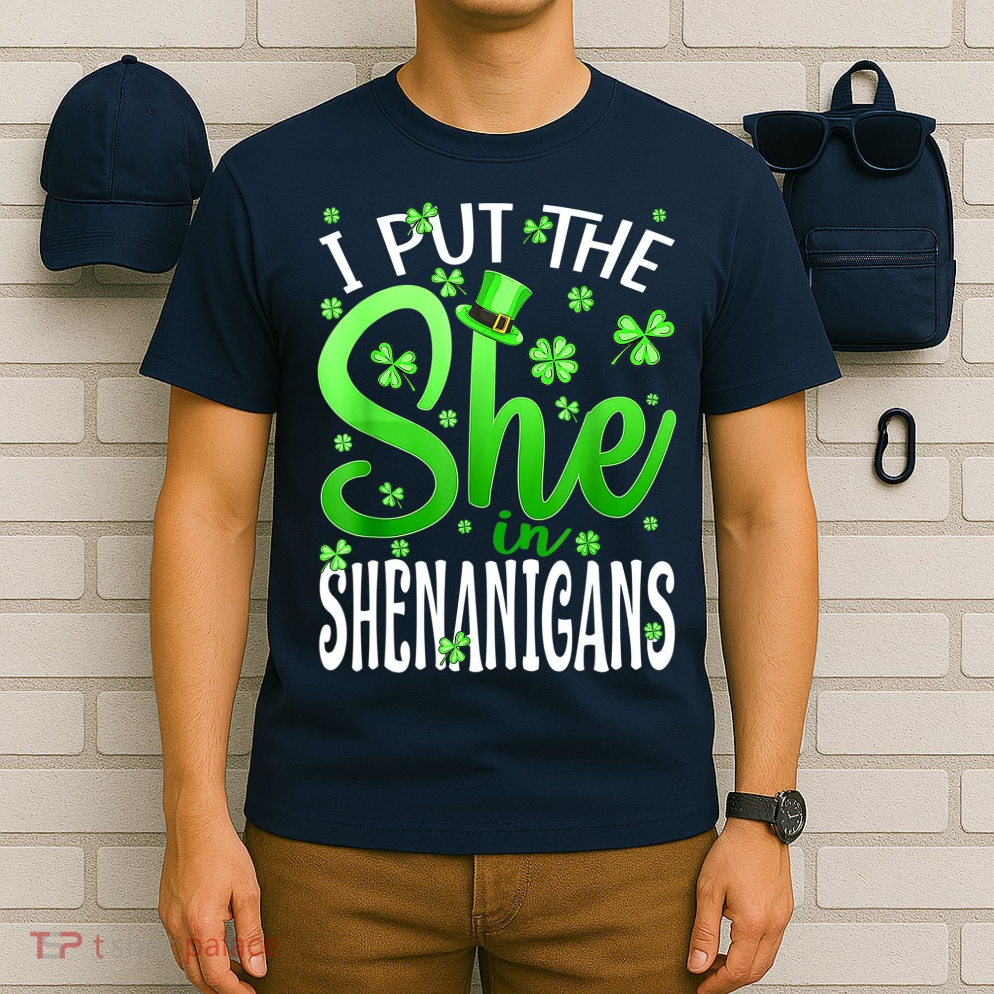 I Put The She In The Shenanigans Shamrock St Patricks Day T-Shirt