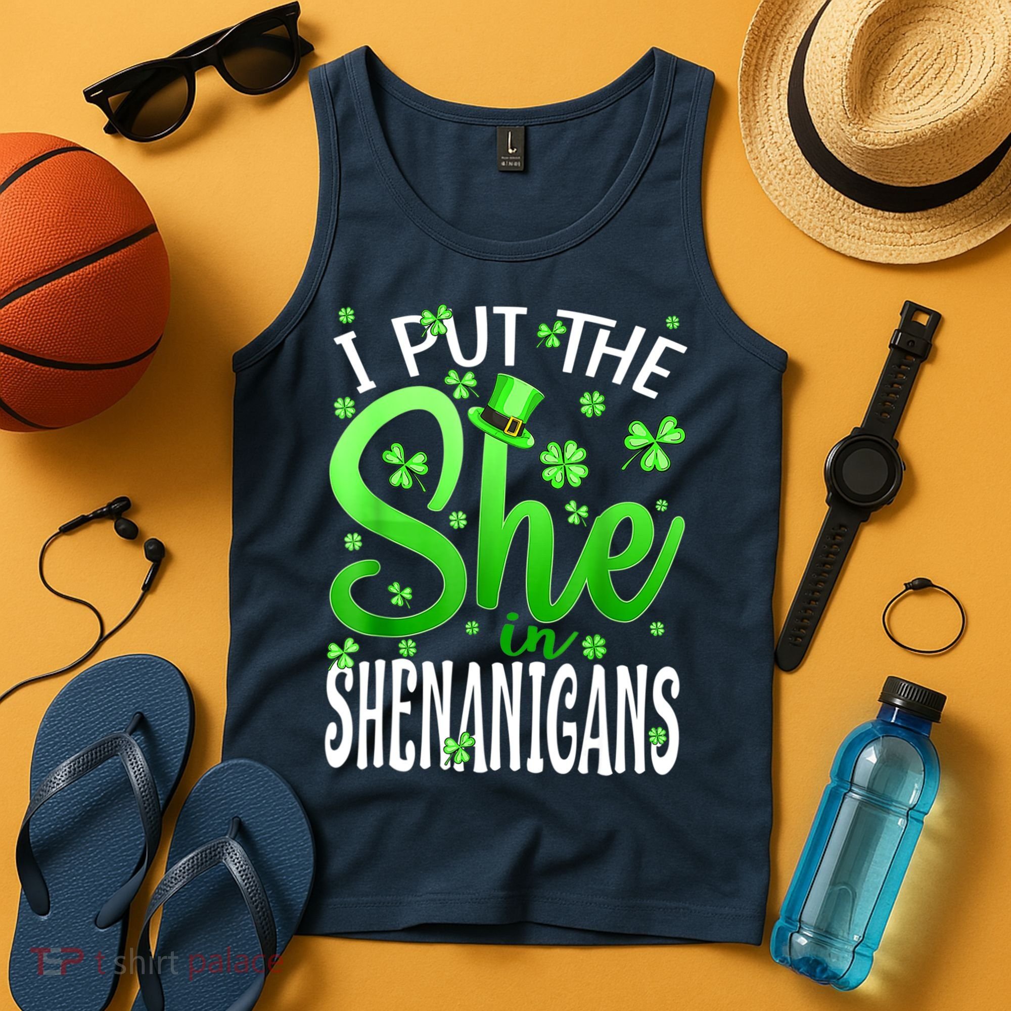 I Put The She In The Shenanigans Shamrock St Patricks Day Tank Top