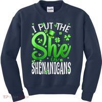 I Put The She In The Shenanigans Shamrock St Patricks Day Kids Sweatshirt thumb 0