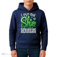 I Put The She In The Shenanigans Shamrock St Patricks Day Kids Hoodie thumb 4