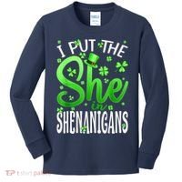 I Put The She In The Shenanigans Shamrock St Patricks Day Kids Long Sleeve Shirt thumb 0