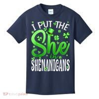 I Put The She In The Shenanigans Shamrock St Patricks Day Kids T-Shirt thumb 0